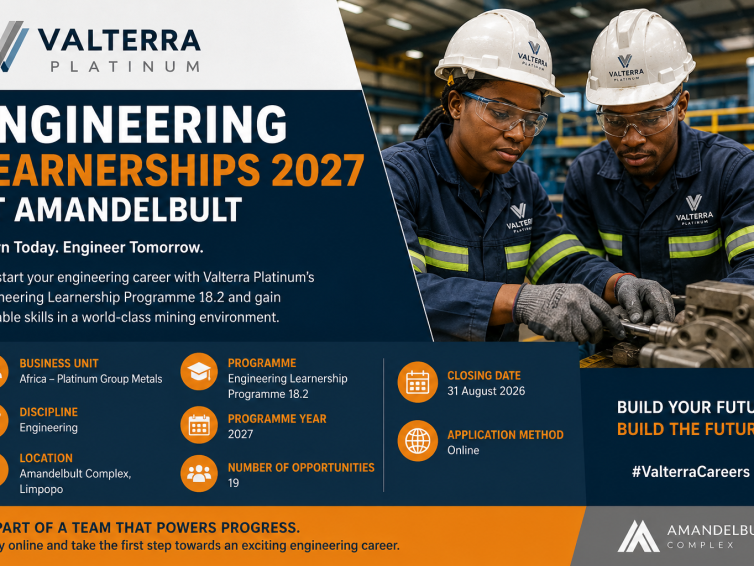 Valterra Platinum Engineering Learnerships 2027